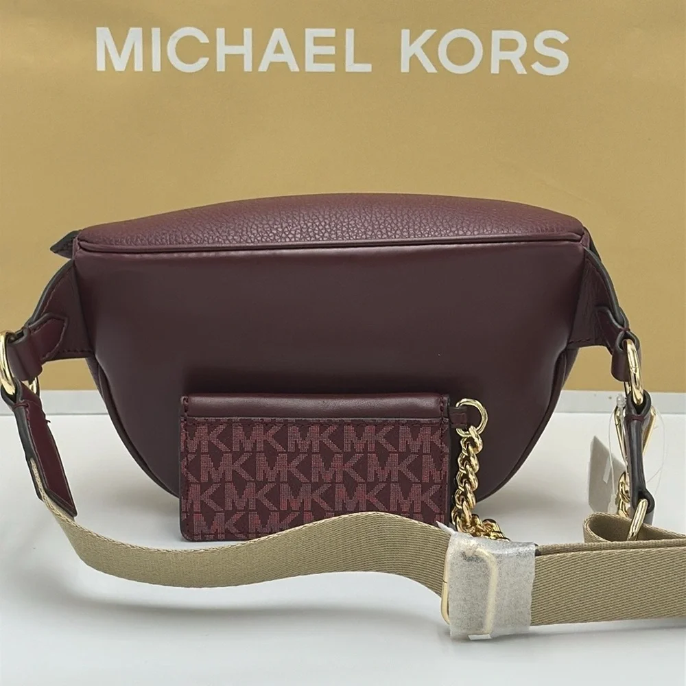 Michael Kors Maisie 2 In 1 Small Leather Waist pack Fanny pack Bag (Oxblood) MK